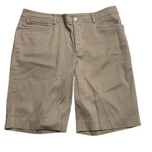 LAUREN RALPH LAUREN Womens Khaki Chino Shorts Size 12 Zip Fly